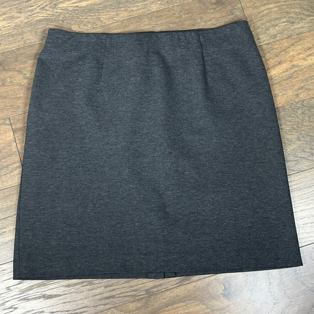 J. JILL Stretch Pencil Skirt Ponte Knit Gray Sz L EUC